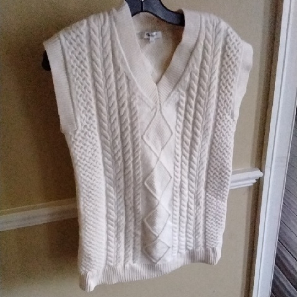 Madewell Ivory Knit Sweater Vest